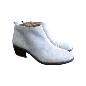 J Crew Sawyer Ankle Boots in Gray Suede